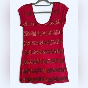 Love Rocks Red Sequin shirt size XL